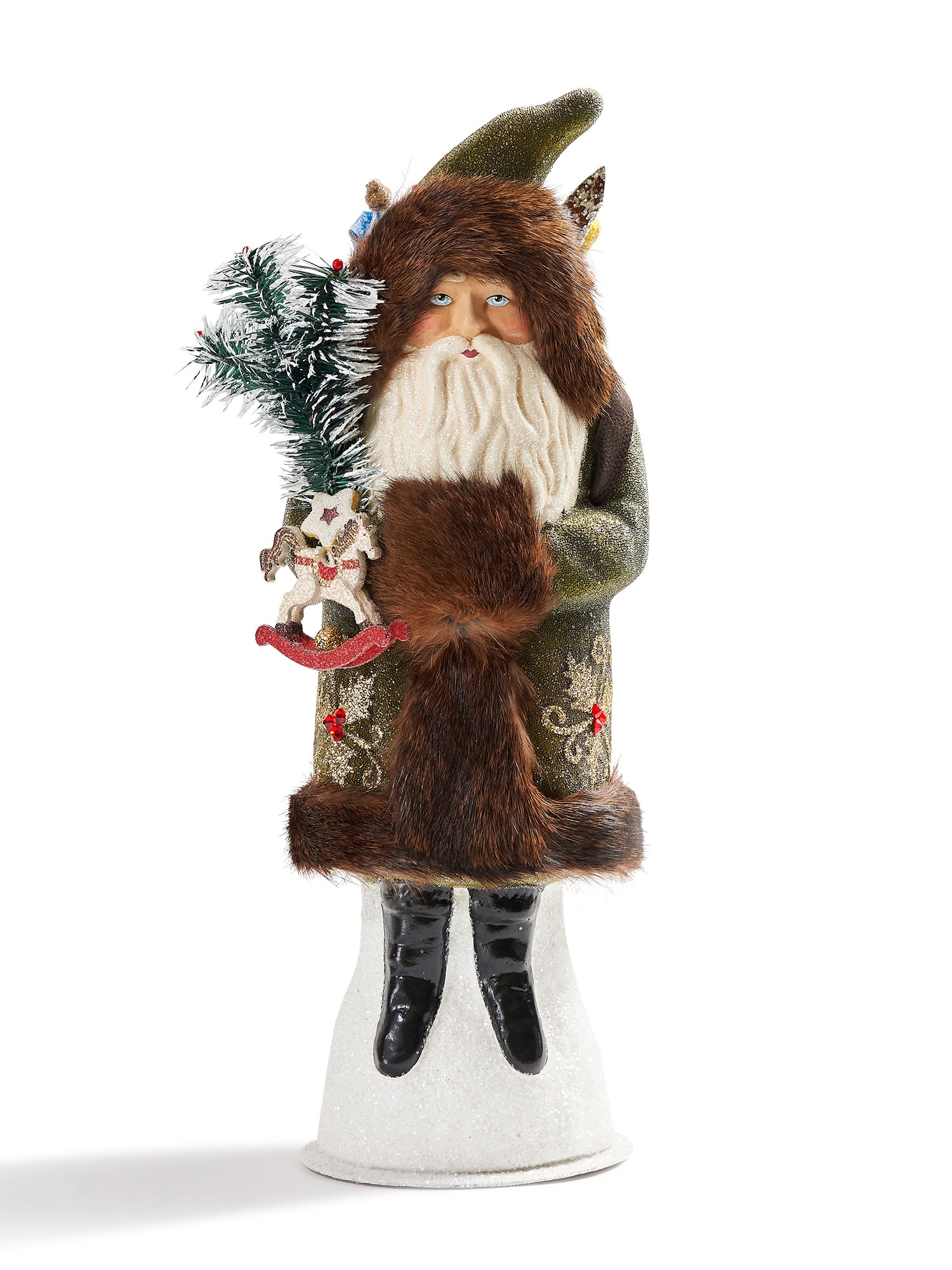 PINNACLE PEAK TRADING, 17" Fur Trim Santa