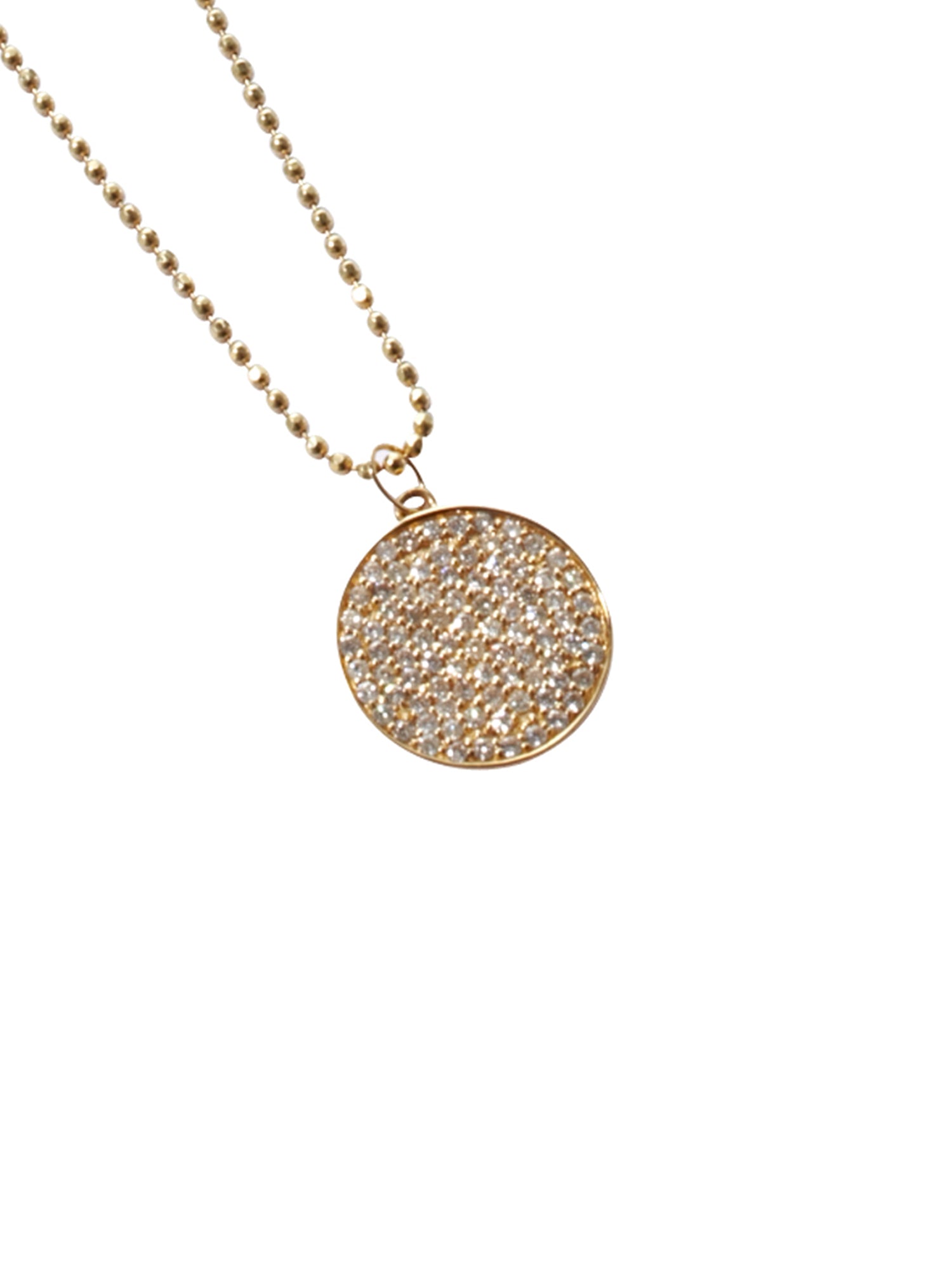 SYDNEY EVAN, 30" Pave Diamond Disc Necklace