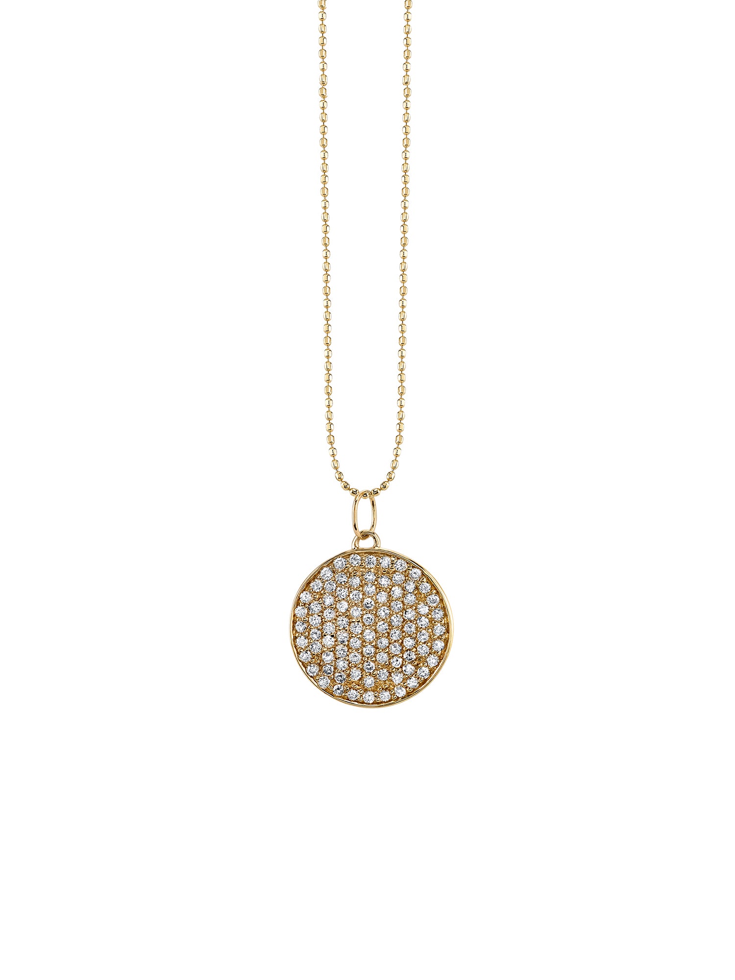 SYDNEY EVAN, 30" Pave Diamond Disc Necklace