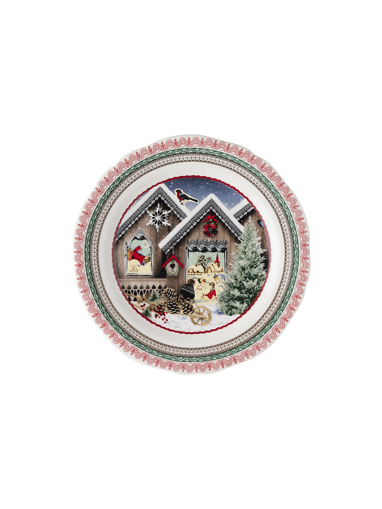 GIEN FRANCE, Christmas Chalet Dessert Plate