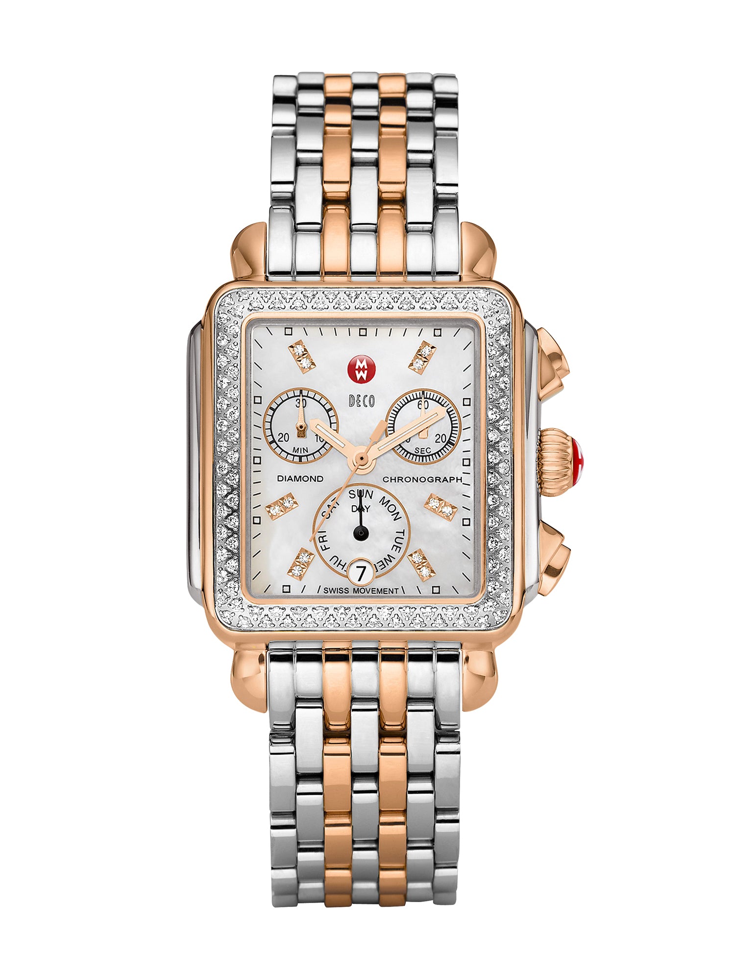 MICHELE-FOSSIL PARTNERS LP, Deco Two Tone Rose Gold, Diamond Dial Watch