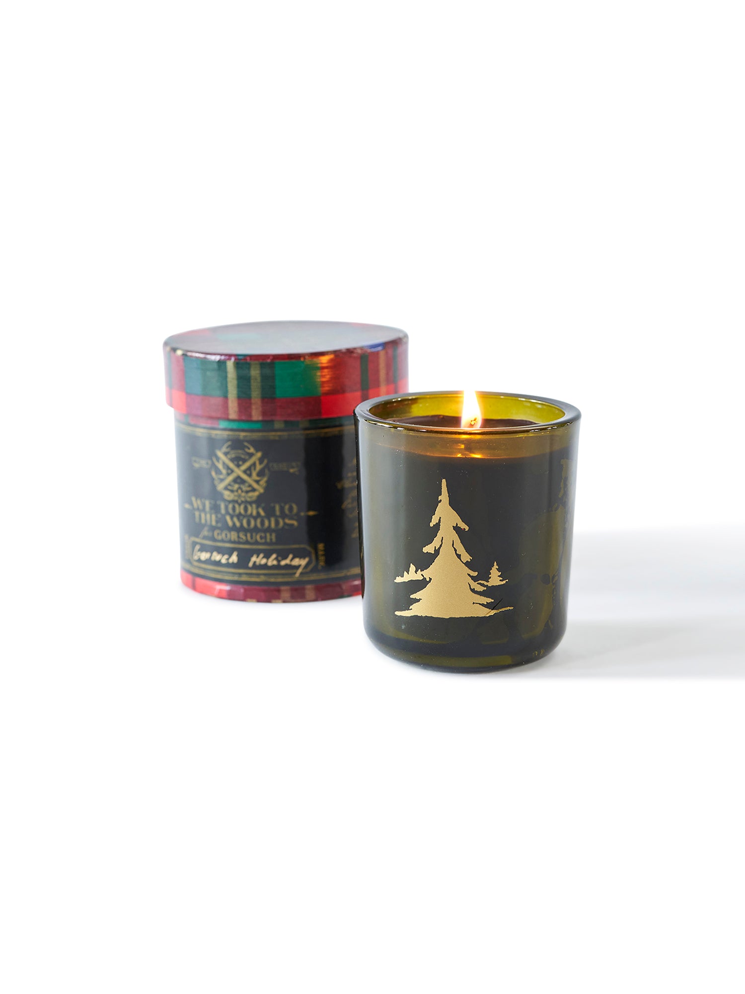 WE TOOK TO THE WOODS, Gorsuch Holiday Glass Candle