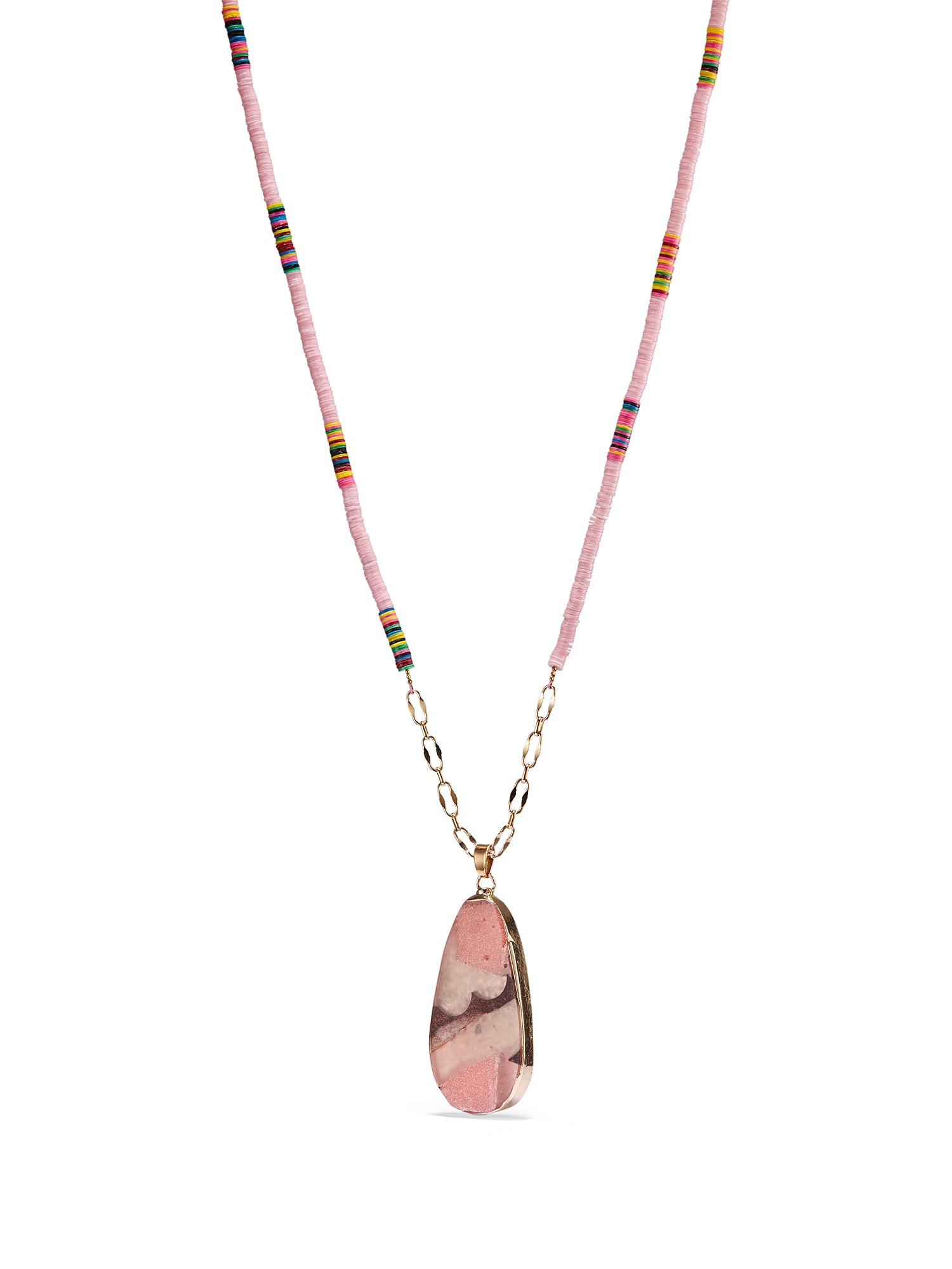 ALL THE MUST, Heishi Stone Pendant Necklace