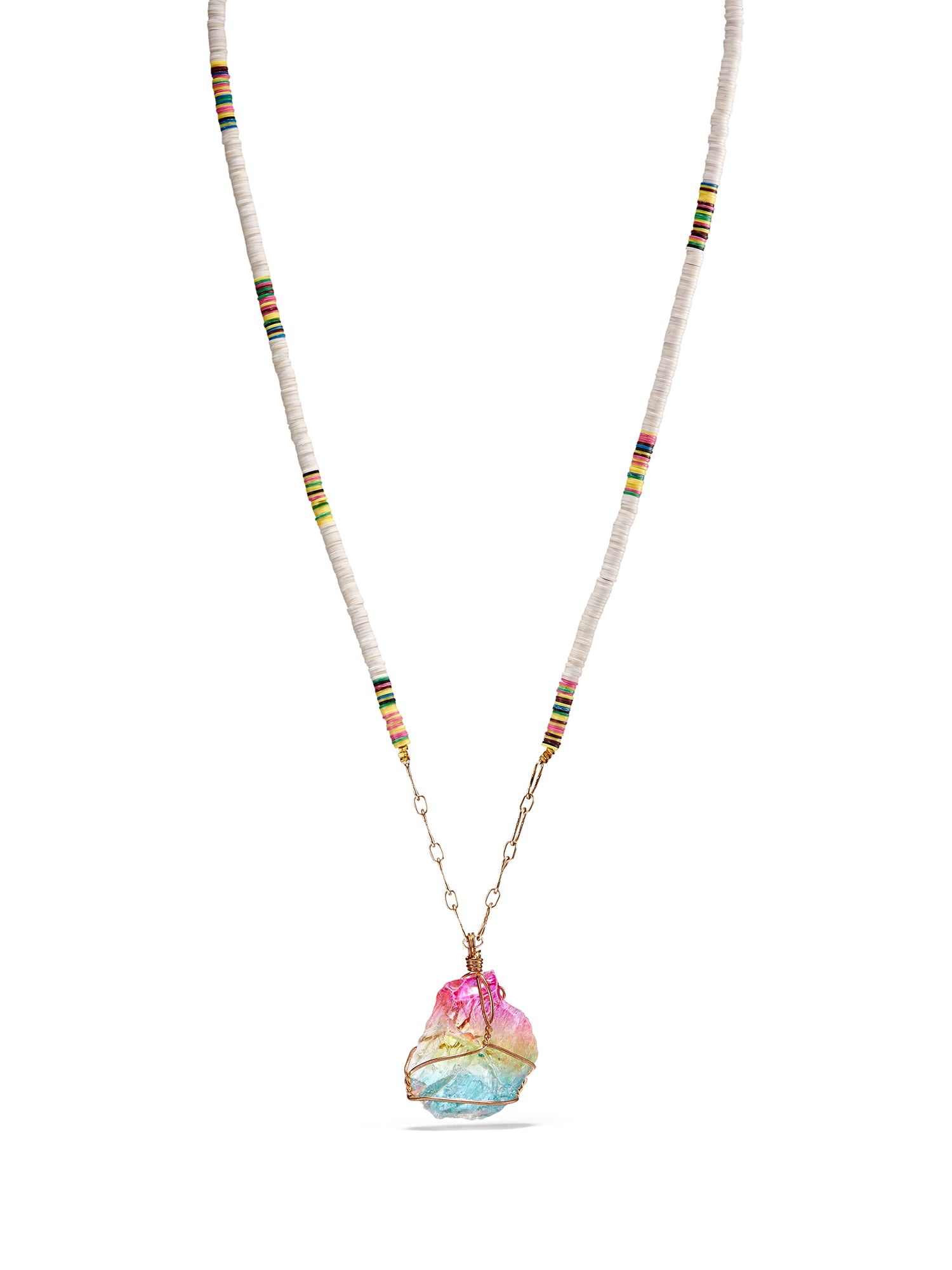 ALL THE MUST, Heishi Stone Pendant Necklace