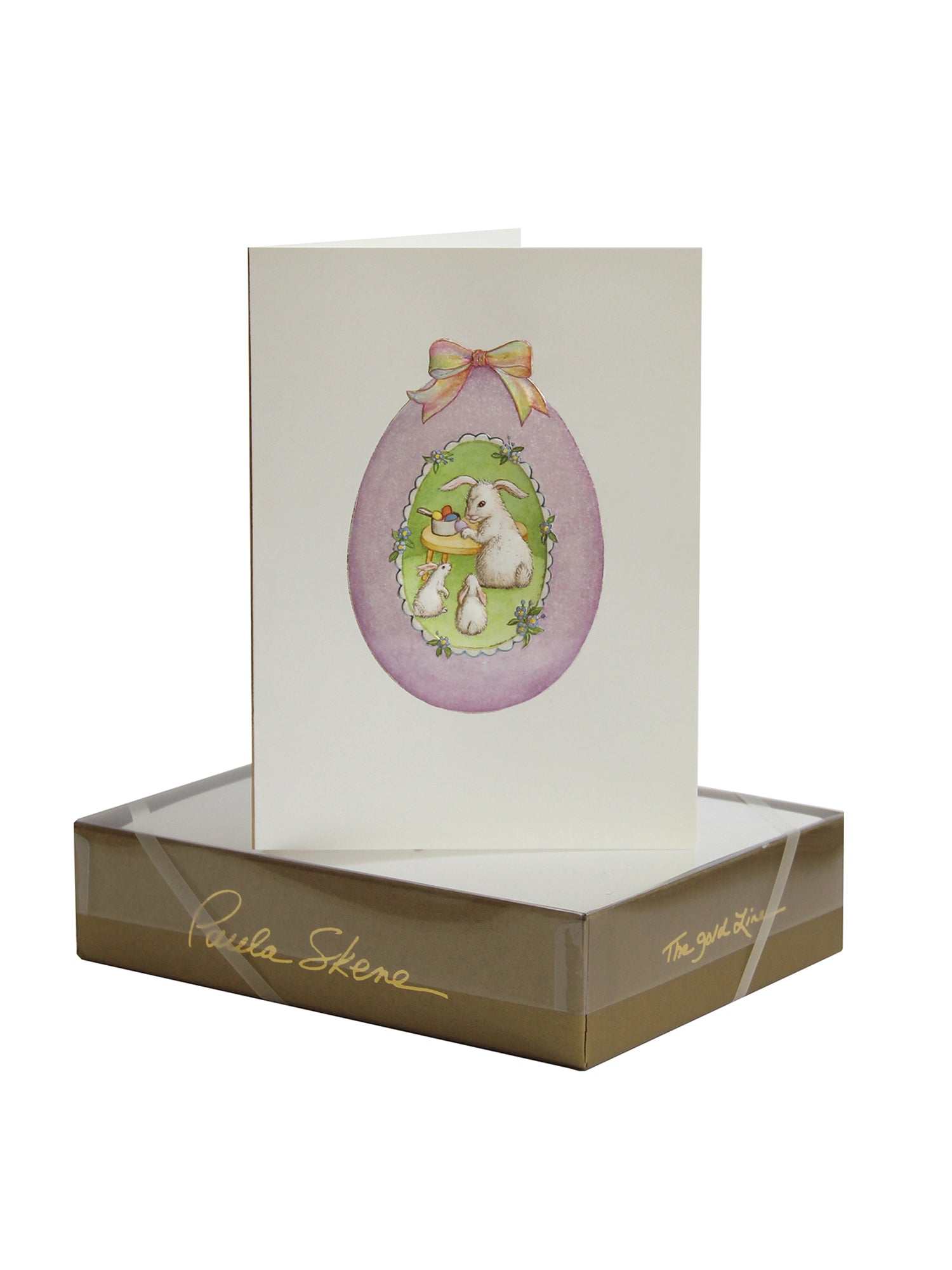 PAULA SKENE DESIGNS, Purple Easter Egg Greeting Card Set